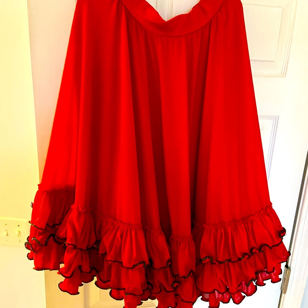 Square dancing skirt costume ruffles Full circle